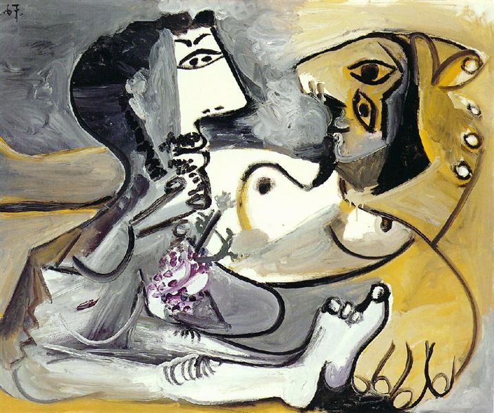 Pablo Picasso Painting Naked Man And Woman Homme Et Femme Nue